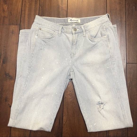Madewell Railroad High Rise Distressed Skinny Jeans Size 24 - Picture 2 of 11